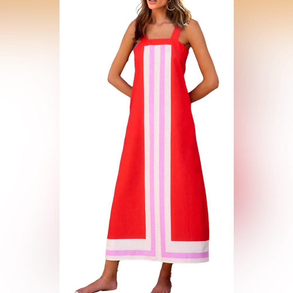 Striped Maxi Beach Cover Up - Picture 2 of 4